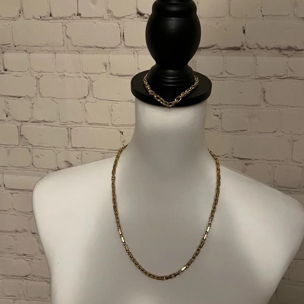 Men’s 14k 22” Necklace & Matching 8” bracelet set - Picture 5 of 11